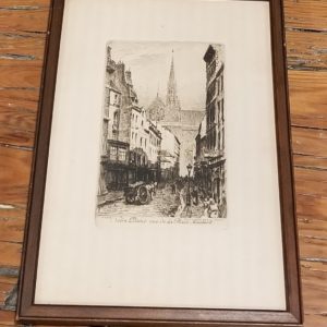 Etching of Notre Dame